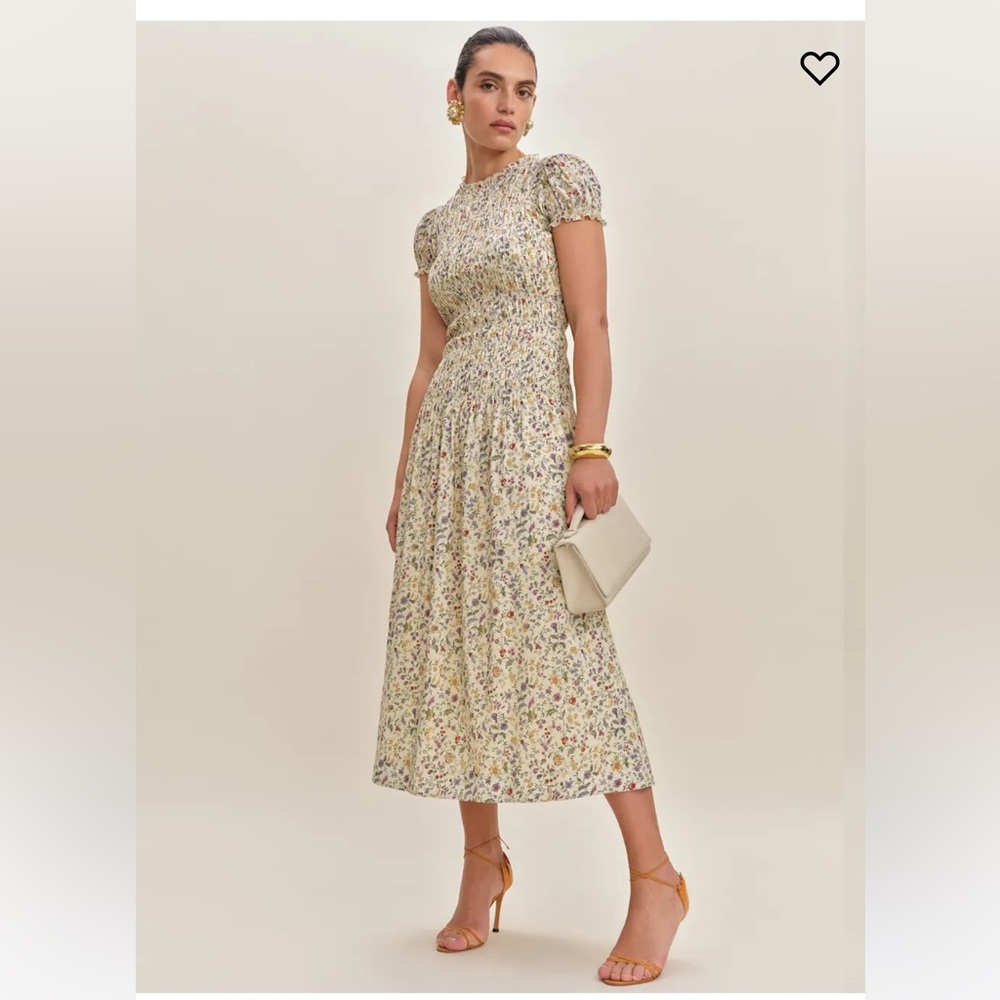 Reformation Kiria NWT Smocked A-Line Maxi Dress size 8 Yasmeen
